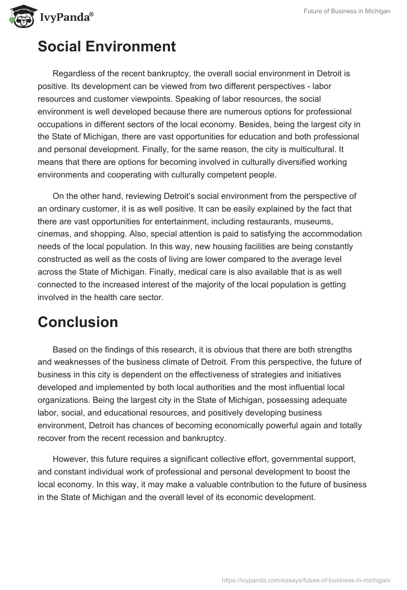 Future of Business in Michigan. Page 4