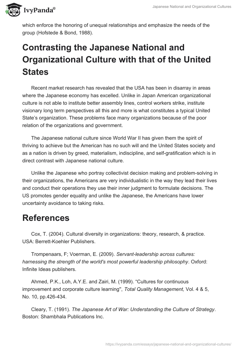 Japanese National and Organizational Cultures. Page 3
