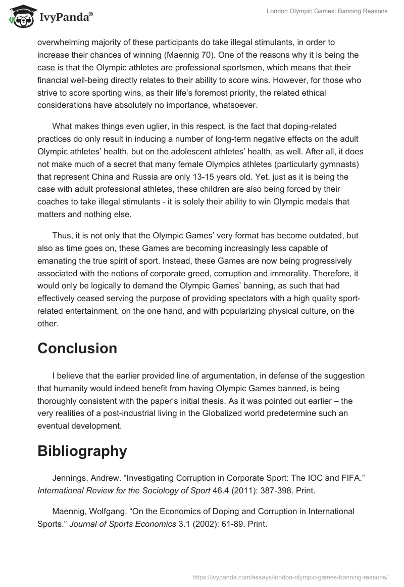 London Olympic Games: Banning Reasons. Page 3