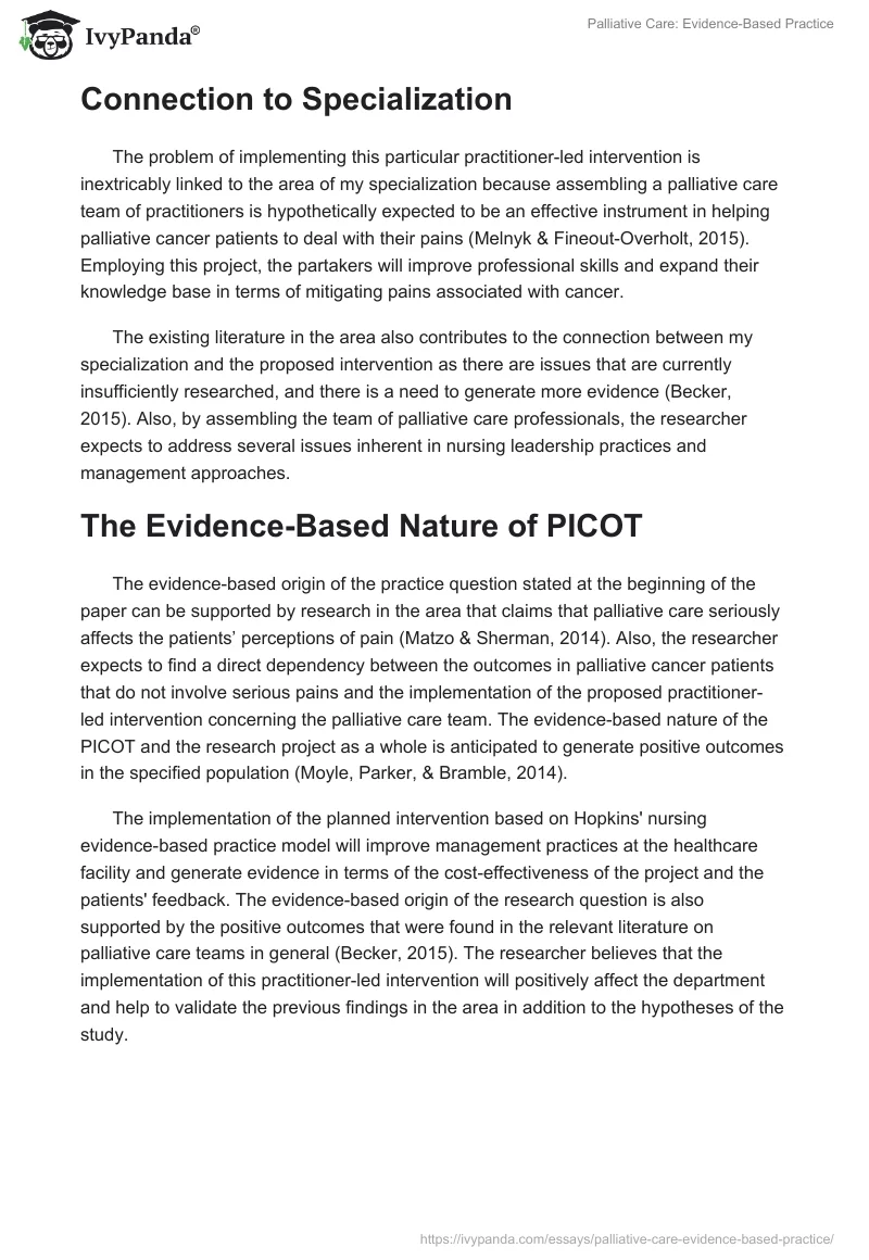 Palliative Care: Evidence-Based Practice. Page 2