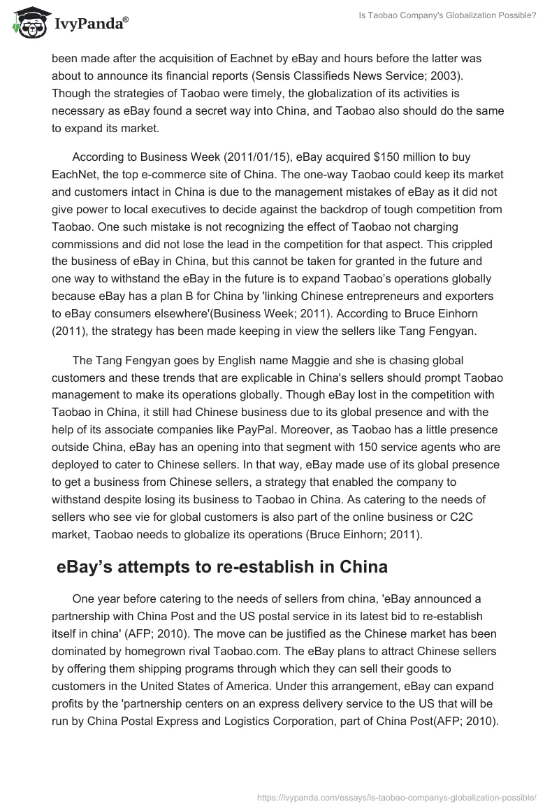 Is Taobao Company's Globalization Possible?. Page 5