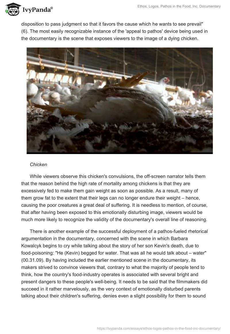 Ethos, Logos, Pathos in the Food, Inc. Documentary. Page 3