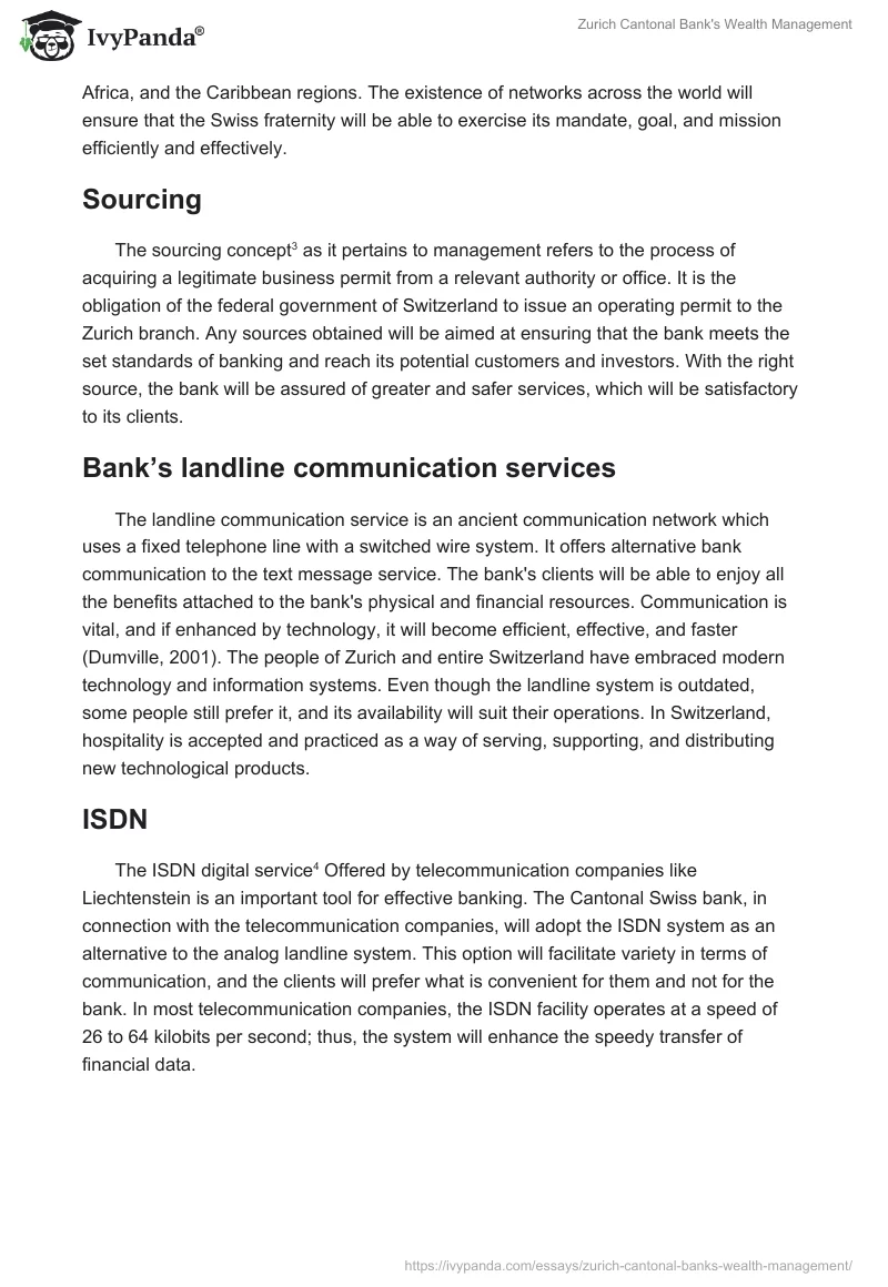 Zurich Cantonal Bank's Wealth Management. Page 4