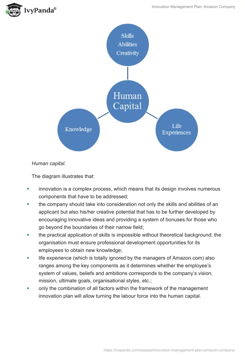 Innovation Management Plan: Amazon Company. Page 4