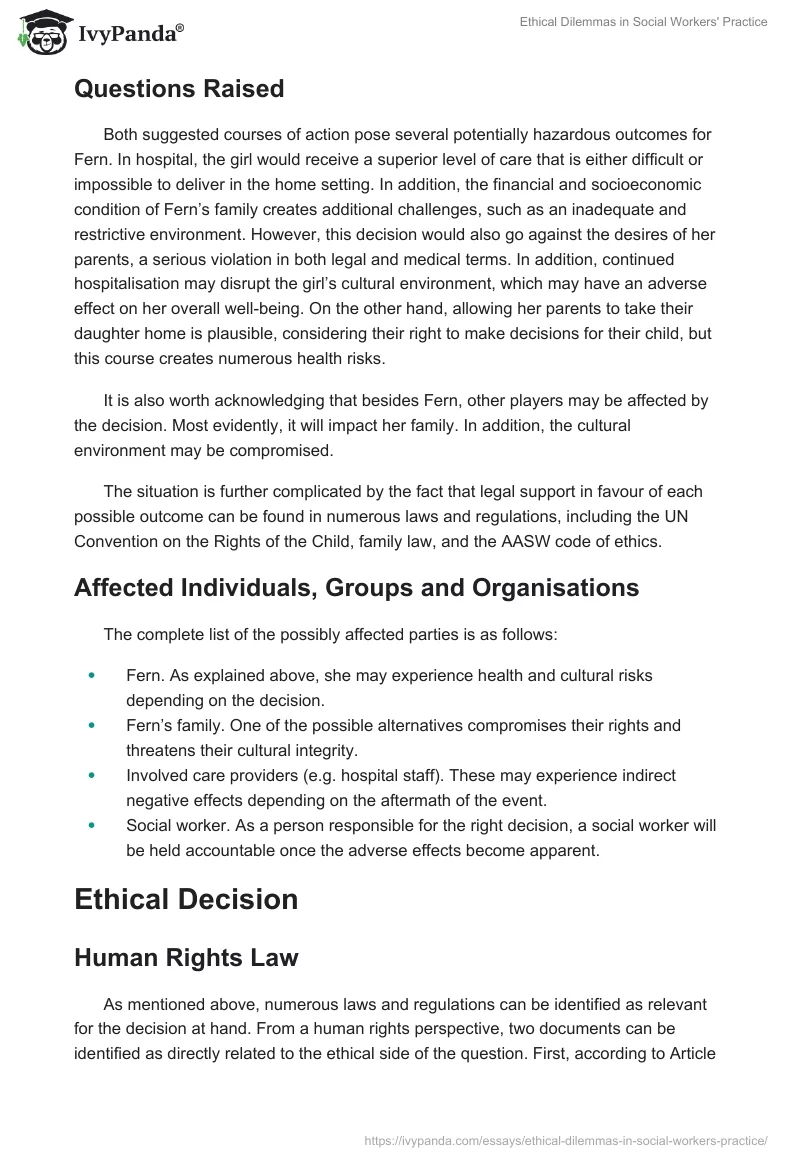 Ethical Dilemmas in Social Workers' Practice. Page 2
