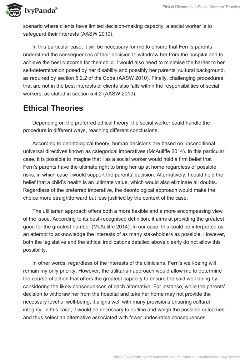 Ethical Dilemmas in Social Workers' Practice. Page 5