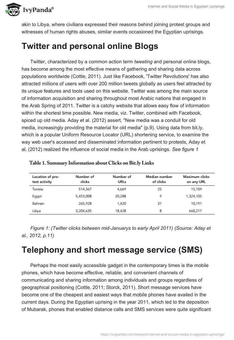 Internet and Social Media in Egyptian Uprisings. Page 4