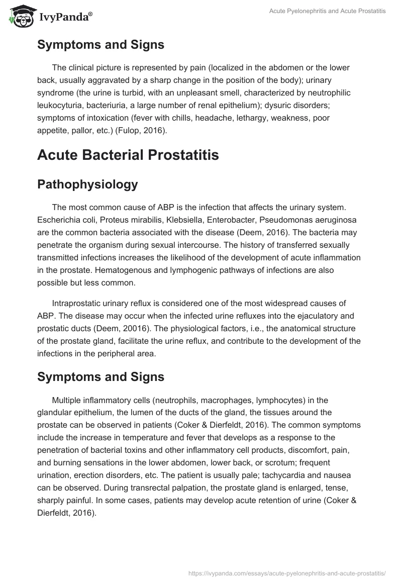 Acute Pyelonephritis and Acute Prostatitis. Page 2