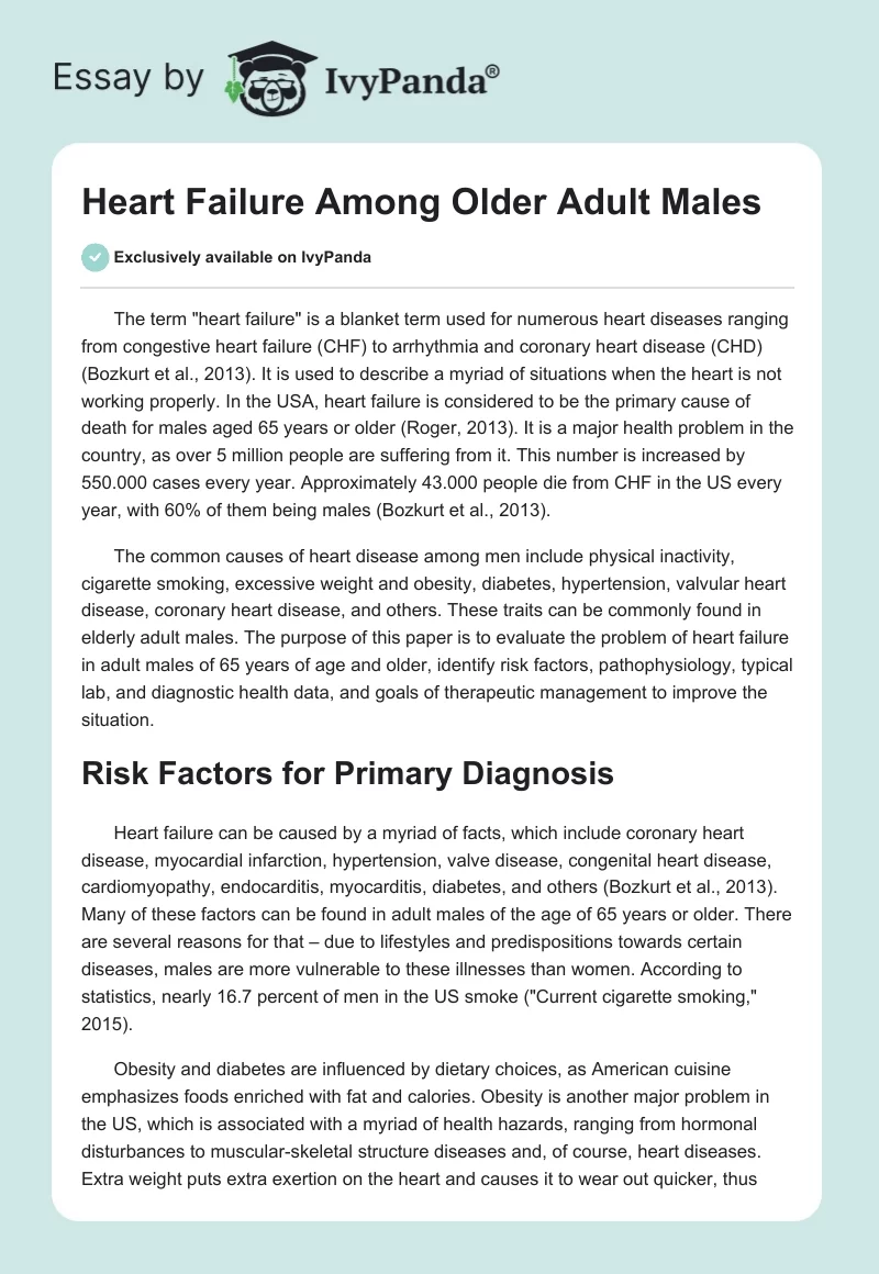 Heart Failure Among Older Adult Males. Page 1