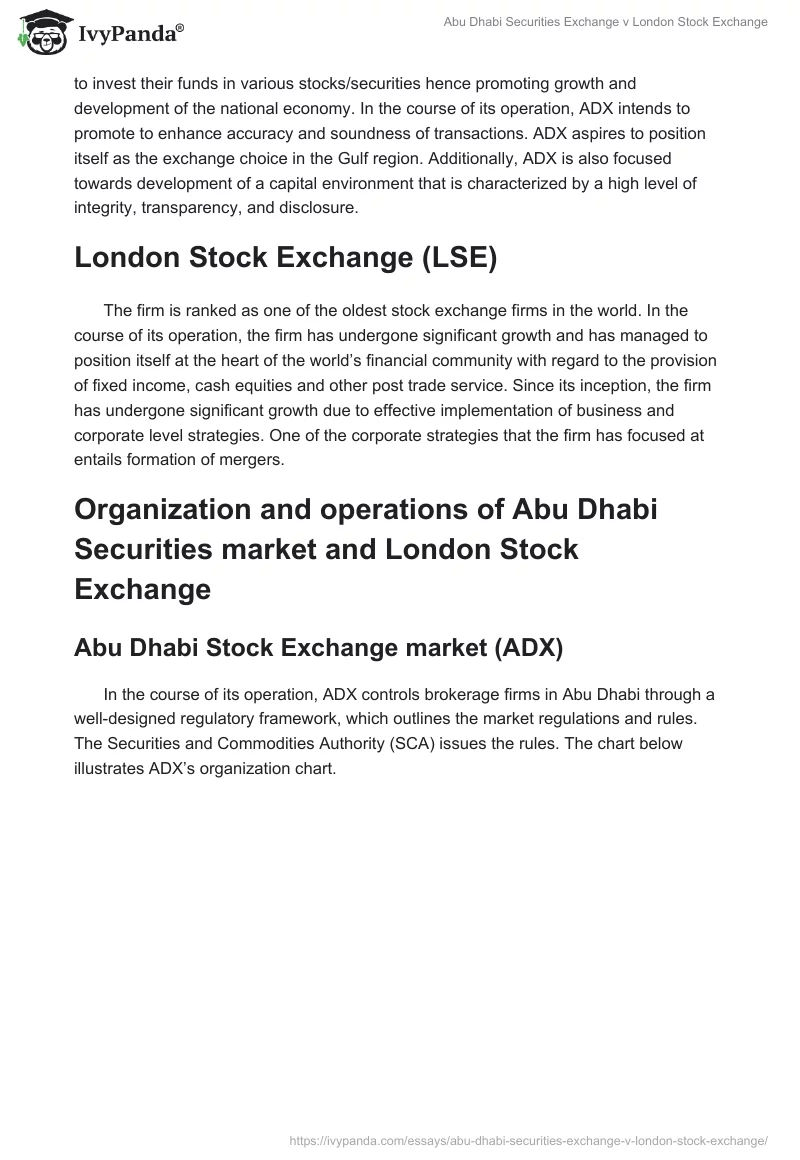 Abu Dhabi Securities Exchange v London Stock Exchange. Page 2