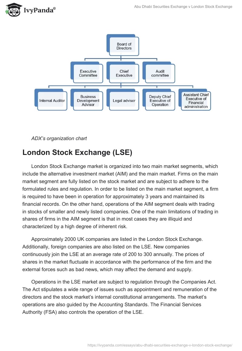 Abu Dhabi Securities Exchange v London Stock Exchange. Page 3