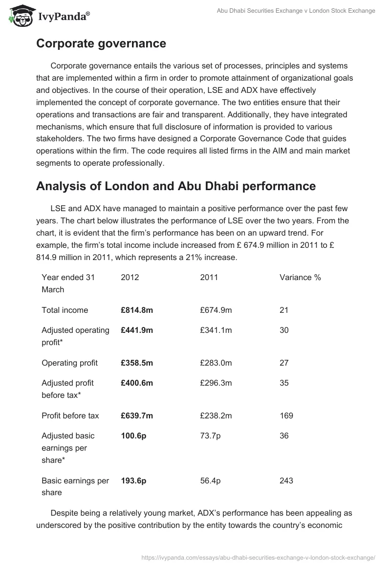 Abu Dhabi Securities Exchange v London Stock Exchange. Page 4