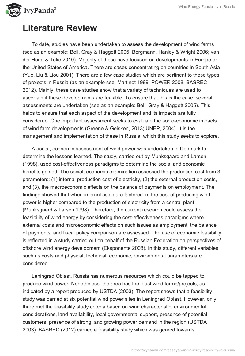 Wind Energy Feasibility in Russia. Page 3