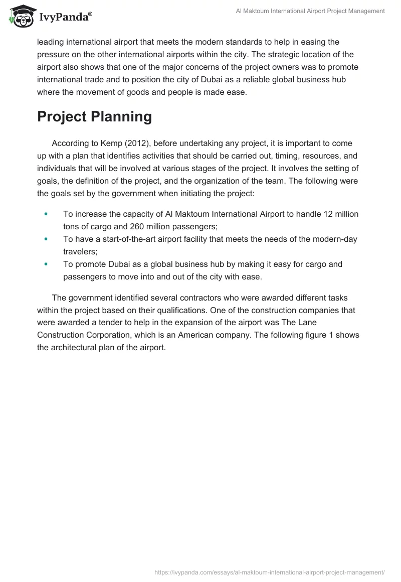 Al Maktoum International Airport Project Management. Page 2