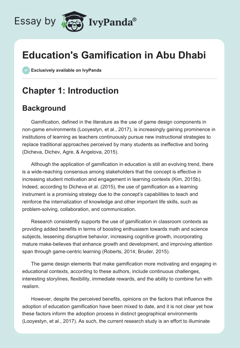 Education's Gamification in Abu Dhabi. Page 1