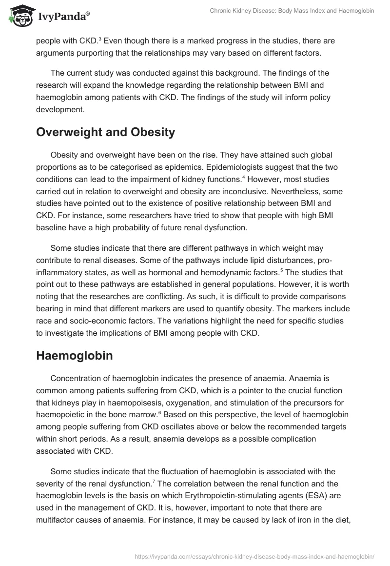 Chronic Kidney Disease: Body Mass Index and Haemoglobin. Page 2