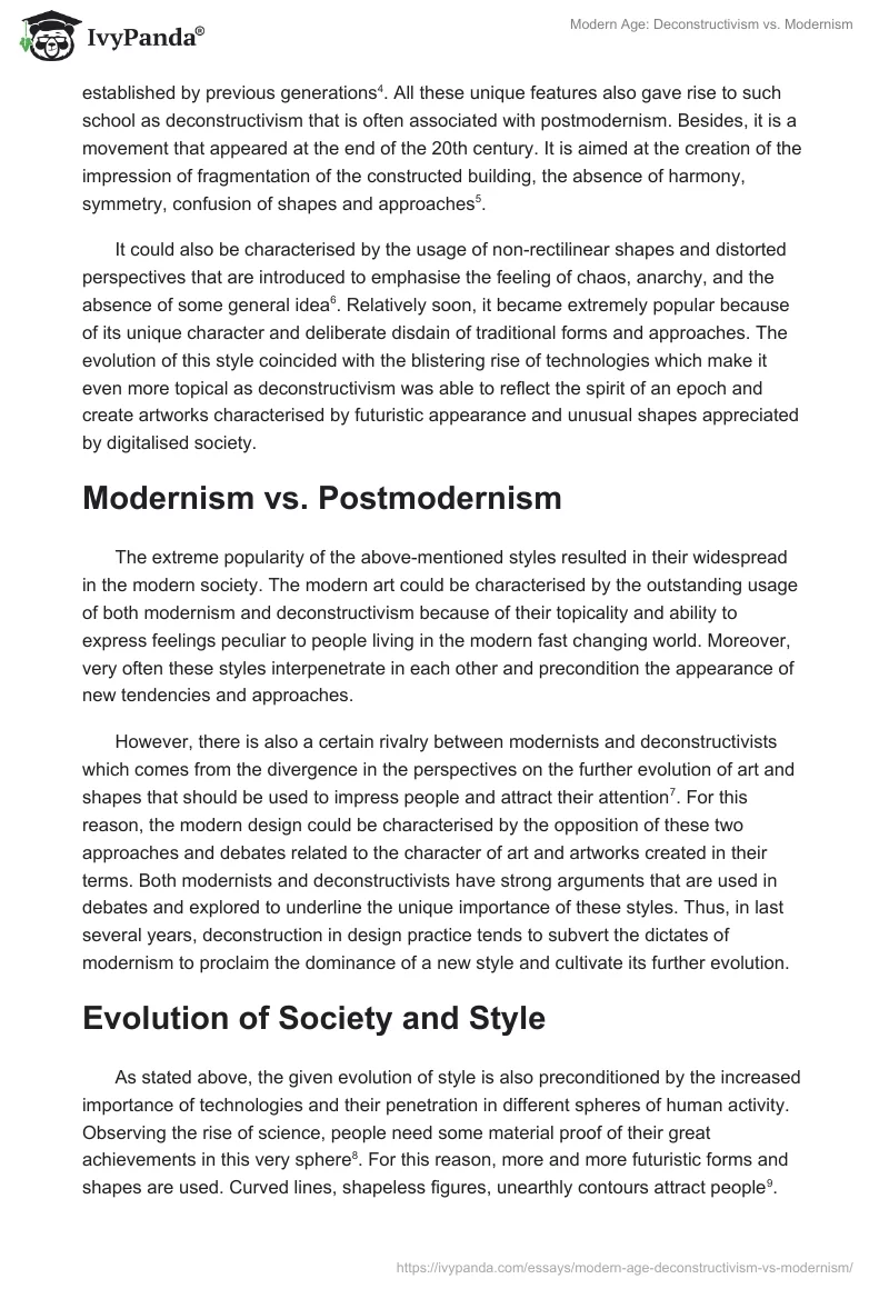 Modern Age: Deconstructivism vs. Modernism. Page 4