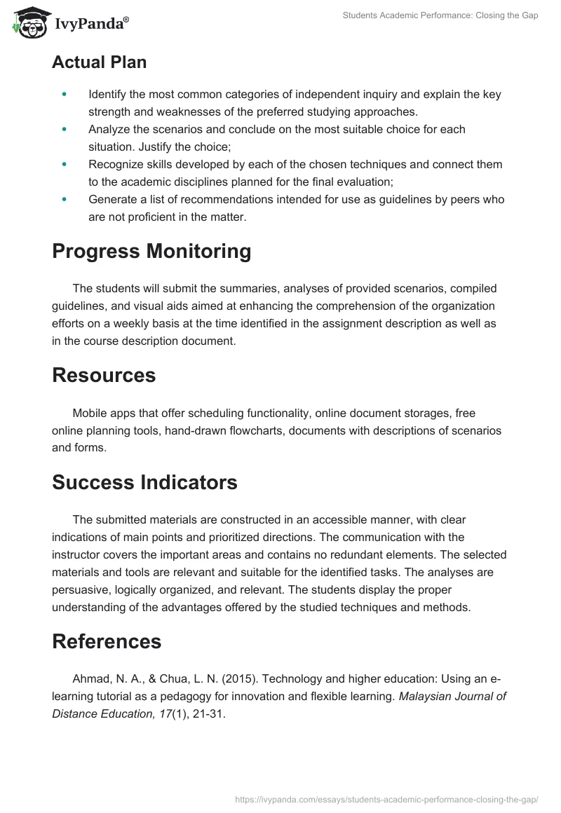 Students Academic Performance: Closing the Gap. Page 4