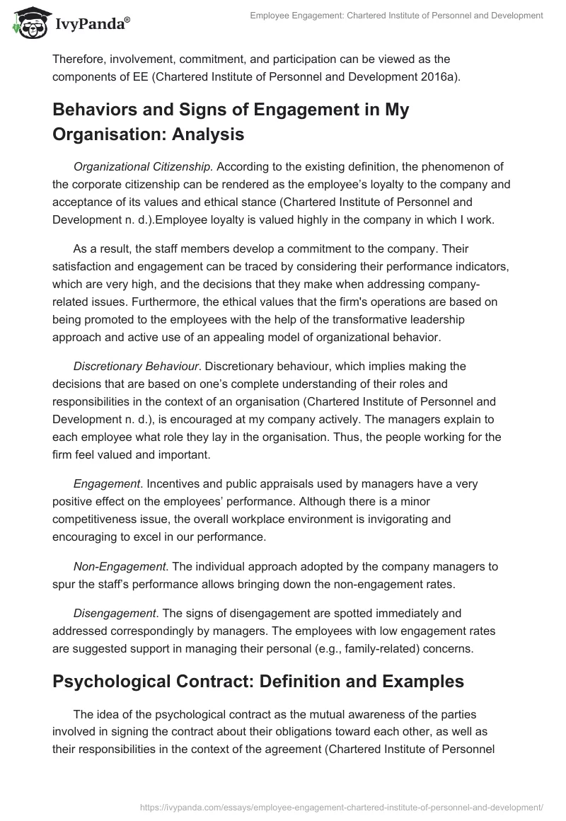 Employee Engagement: Chartered Institute of Personnel and Development. Page 2