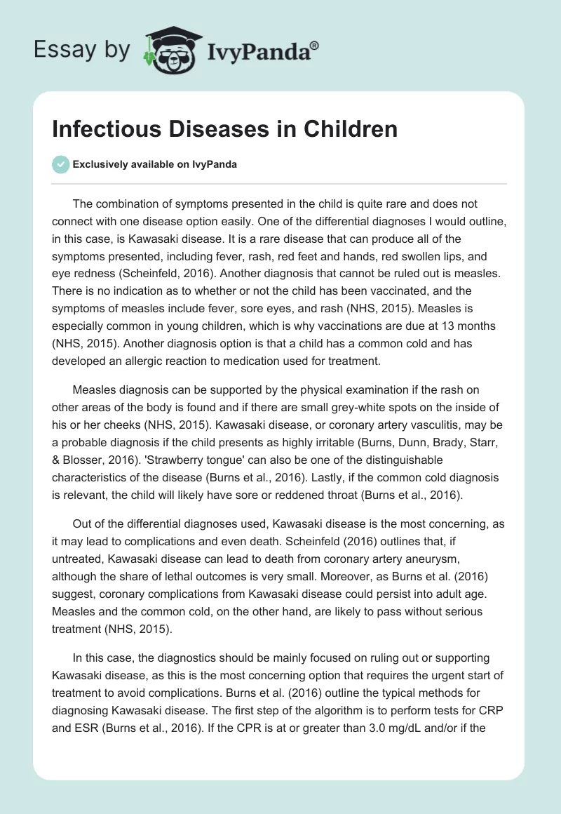 Infectious Diseases in Children. Page 1