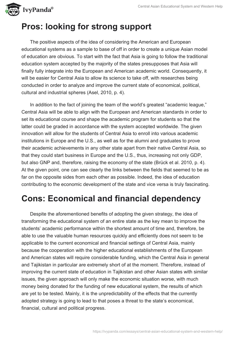 Central Asian Educational System and Western Help. Page 4