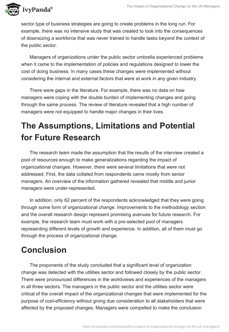 The Impact of Organizational Change on the UK Managers. Page 3