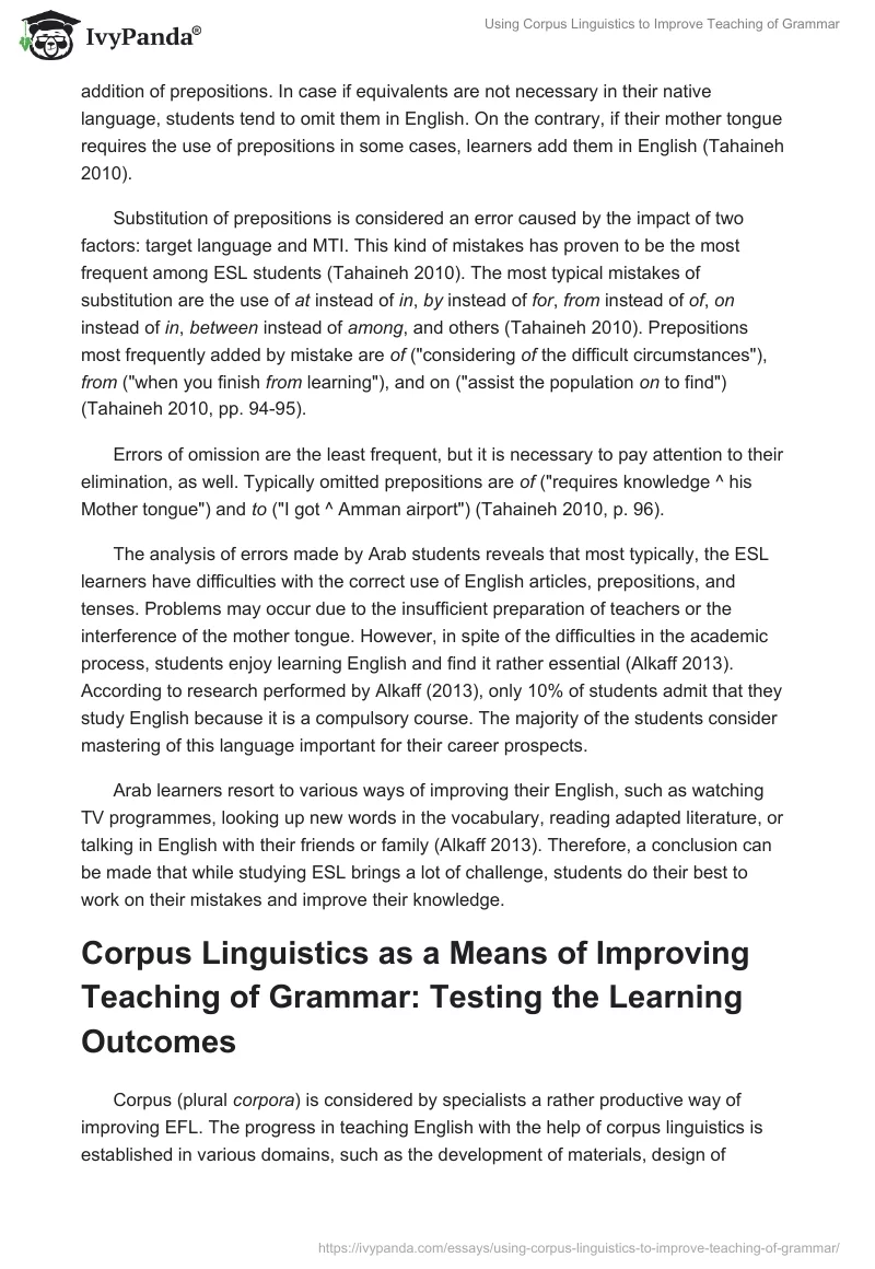 Using Corpus Linguistics to Improve Teaching of Grammar. Page 5