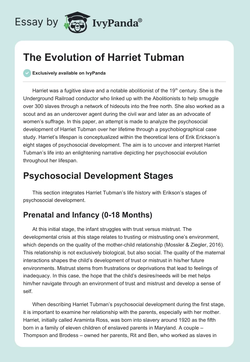 The Evolution of Harriet Tubman. Page 1