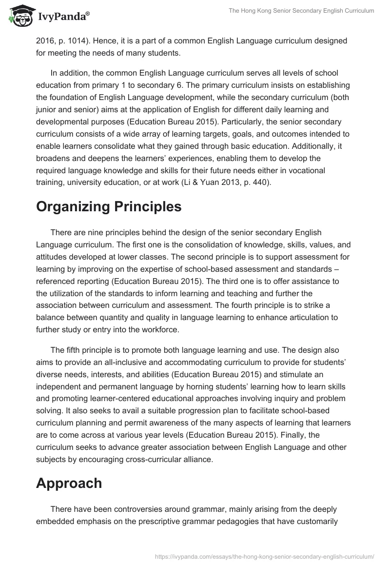 The Hong Kong Senior Secondary English Curriculum. Page 3