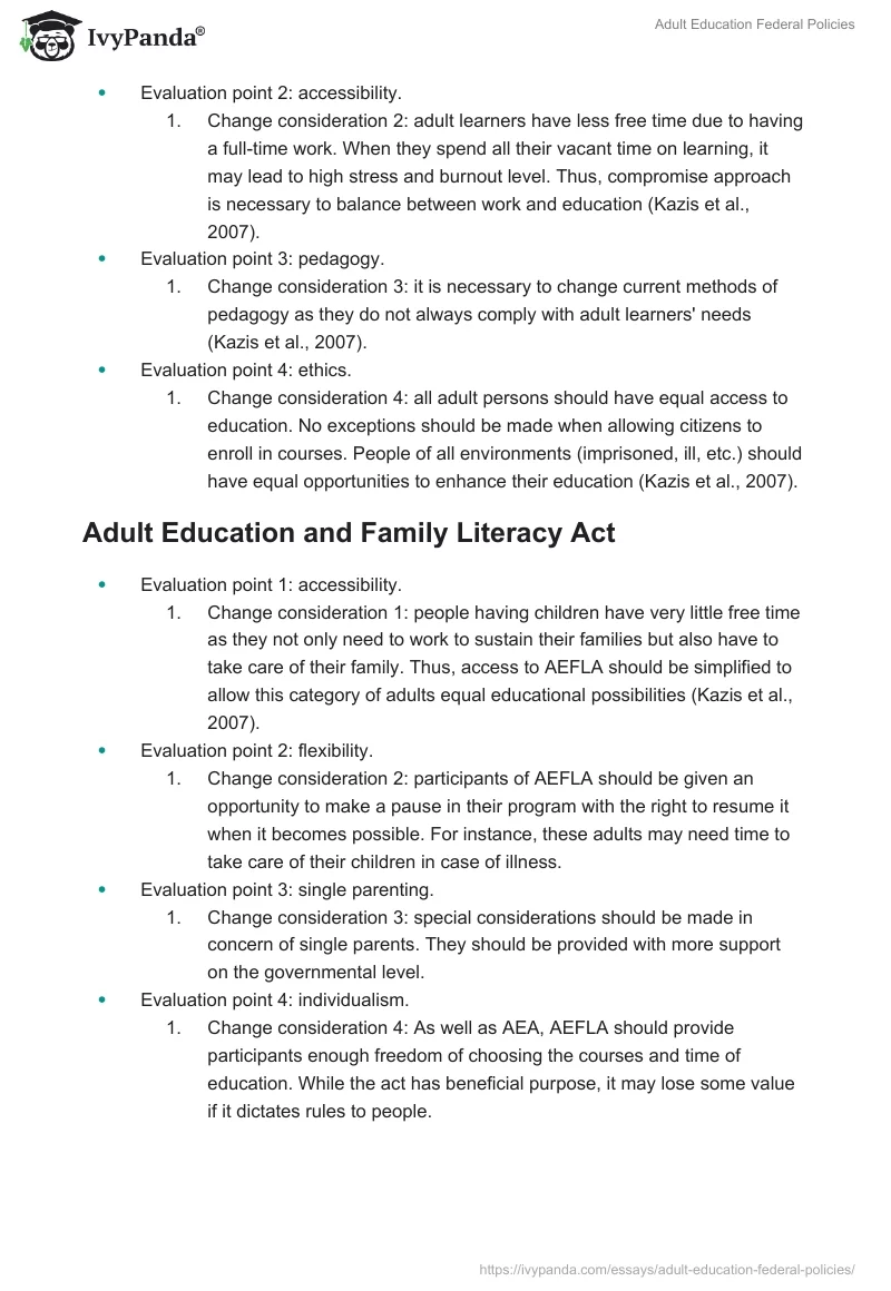 Adult Education Federal Policies. Page 3