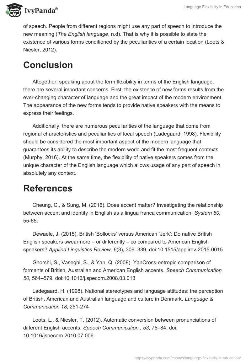 Language Flexibility in Education. Page 2