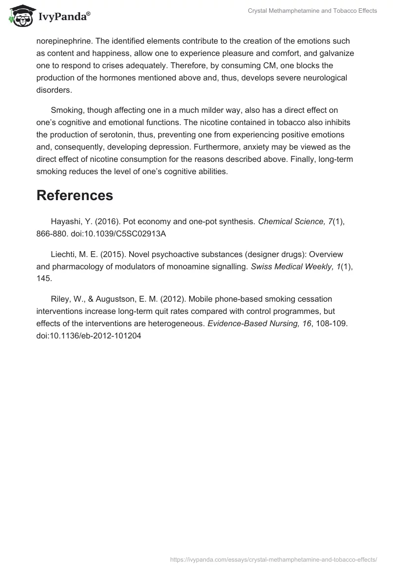 Crystal Methamphetamine and Tobacco Effects. Page 4
