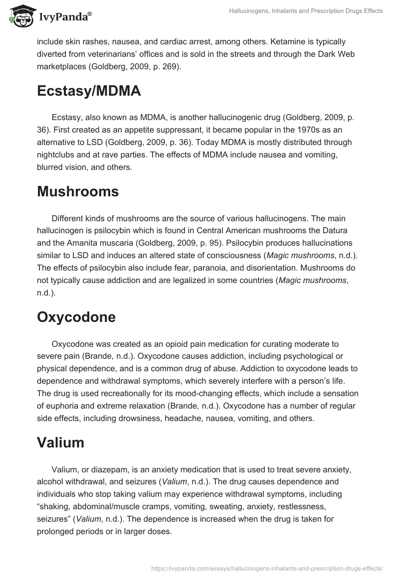 Hallucinogens, Inhalants and Prescription Drugs Effects. Page 2