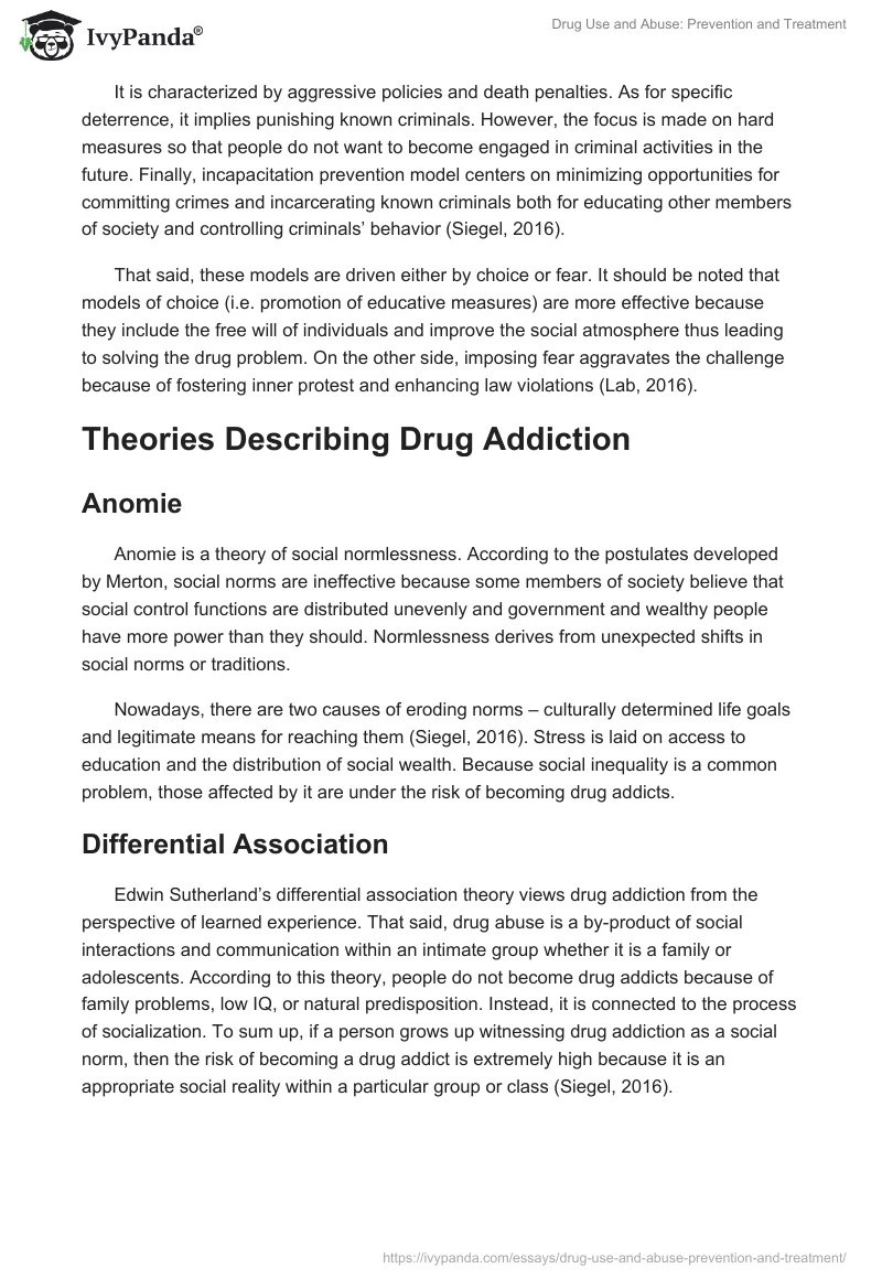 Drug Use and Abuse: Prevention and Treatment. Page 2