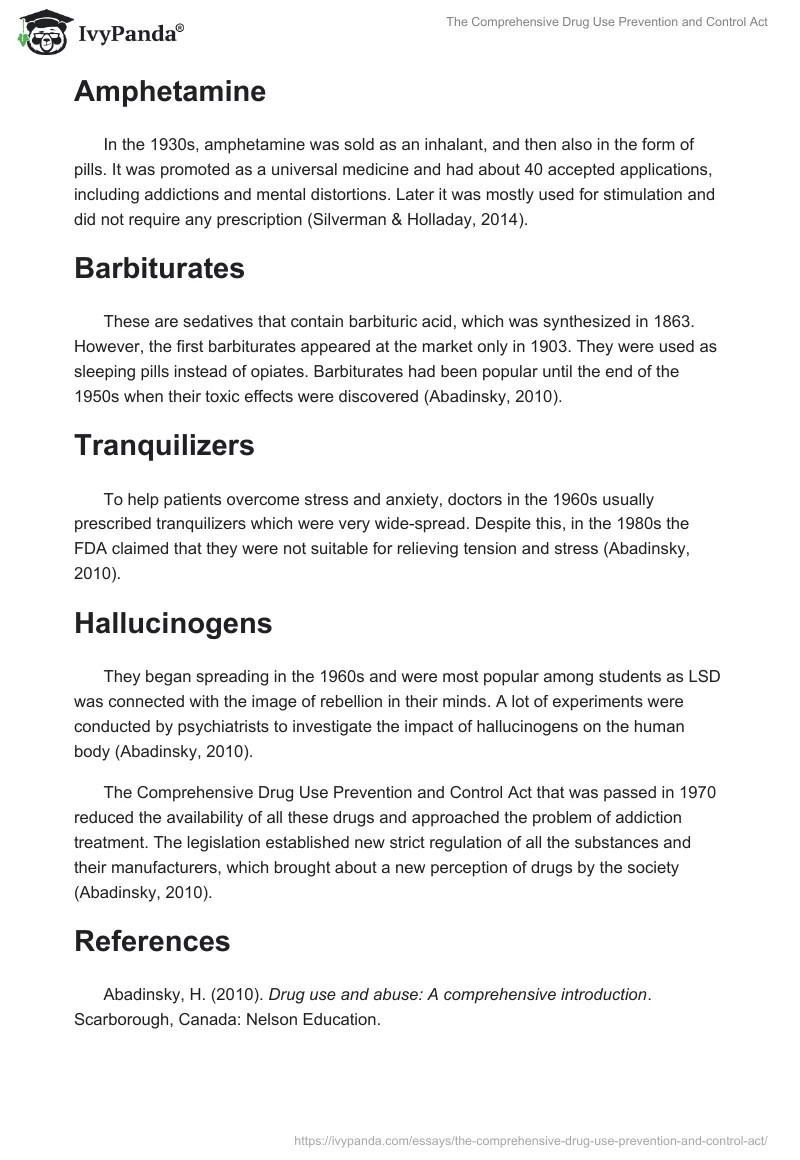 The Comprehensive Drug Use Prevention and Control Act. Page 2