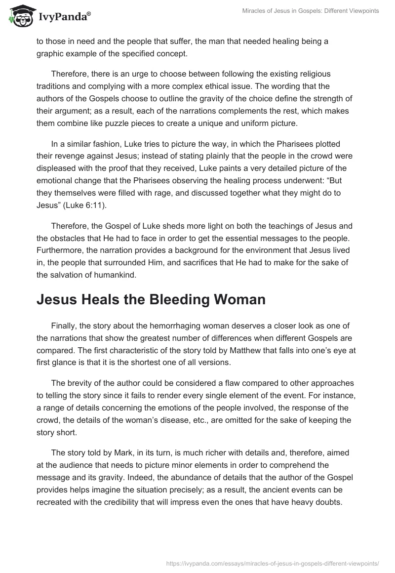 Miracles of Jesus in Gospels: Different Viewpoints. Page 5