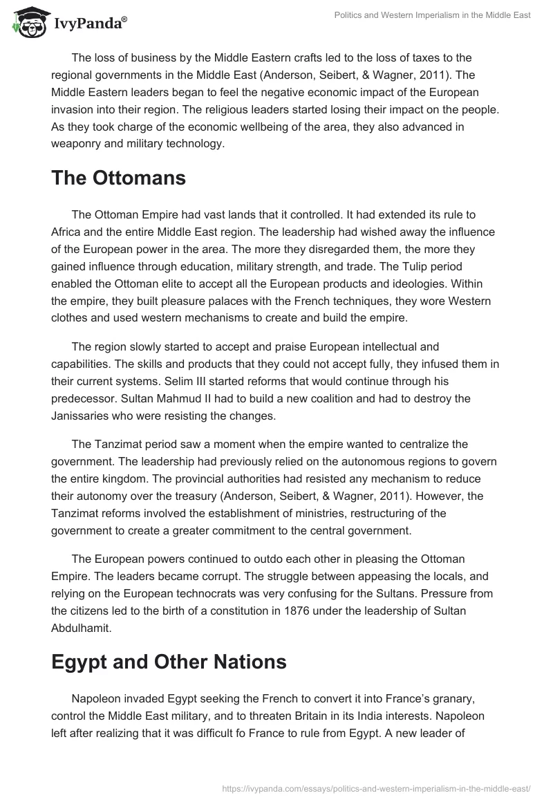 Politics and Western Imperialism in the Middle East. Page 2