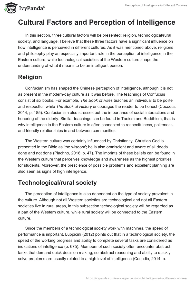 Perception of Intelligence in Different Cultures. Page 2