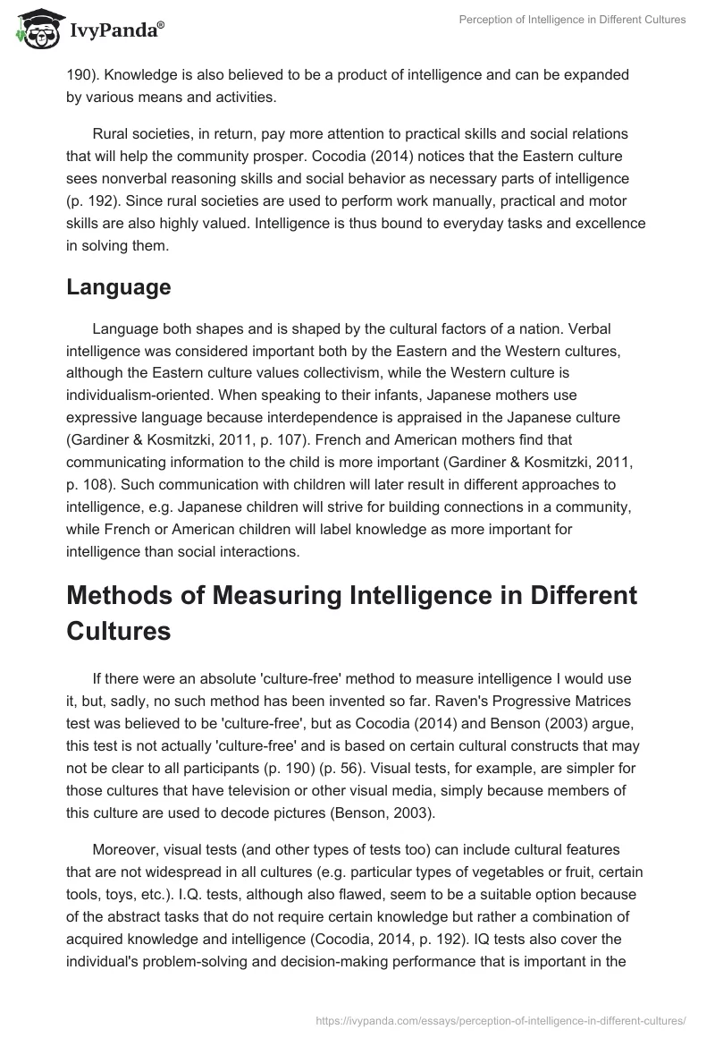 Perception of Intelligence in Different Cultures. Page 3