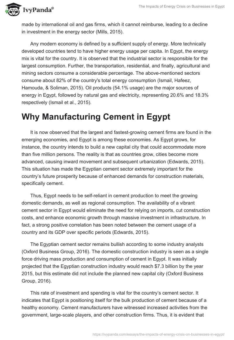 The Impacts of Energy Crisis on Businesses in Egypt. Page 2