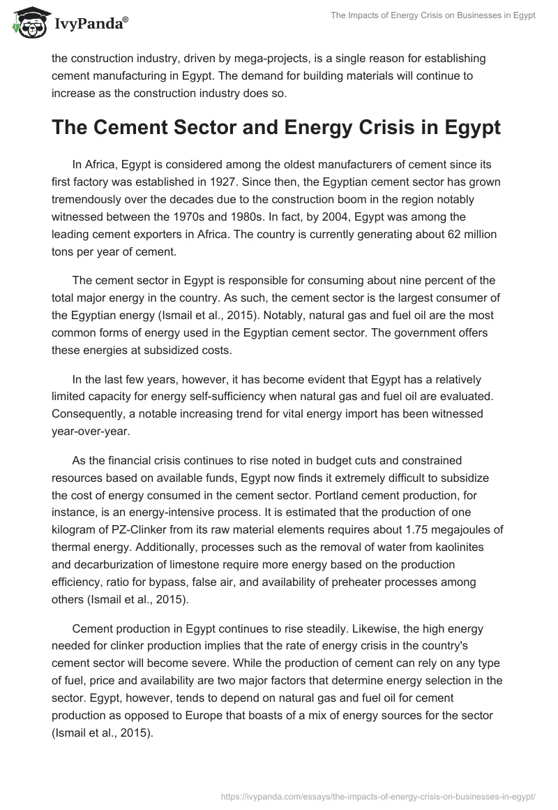The Impacts of Energy Crisis on Businesses in Egypt. Page 3