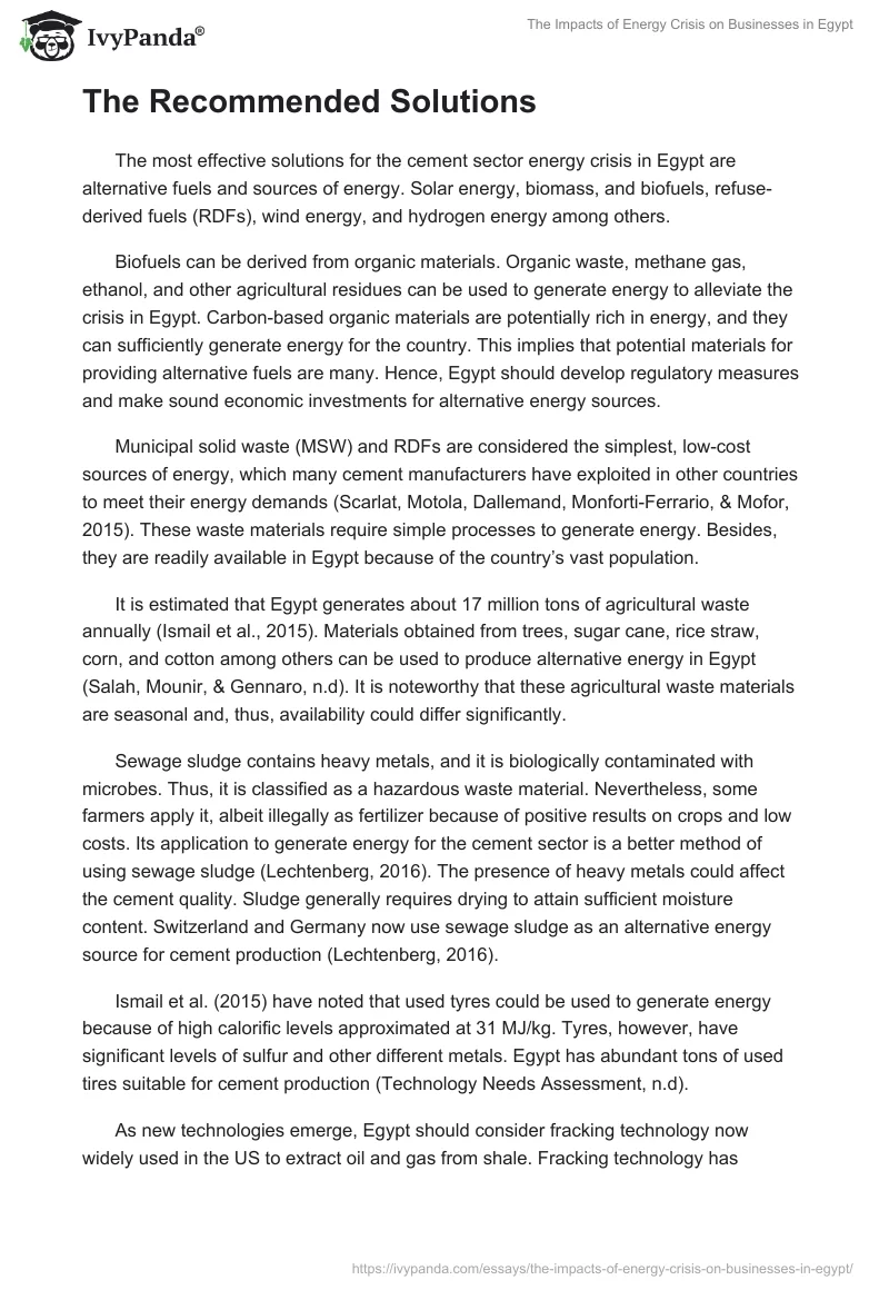 The Impacts of Energy Crisis on Businesses in Egypt. Page 4
