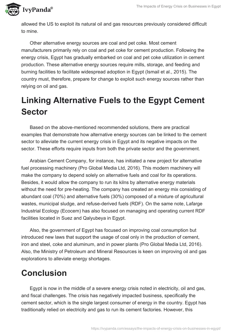 The Impacts of Energy Crisis on Businesses in Egypt. Page 5