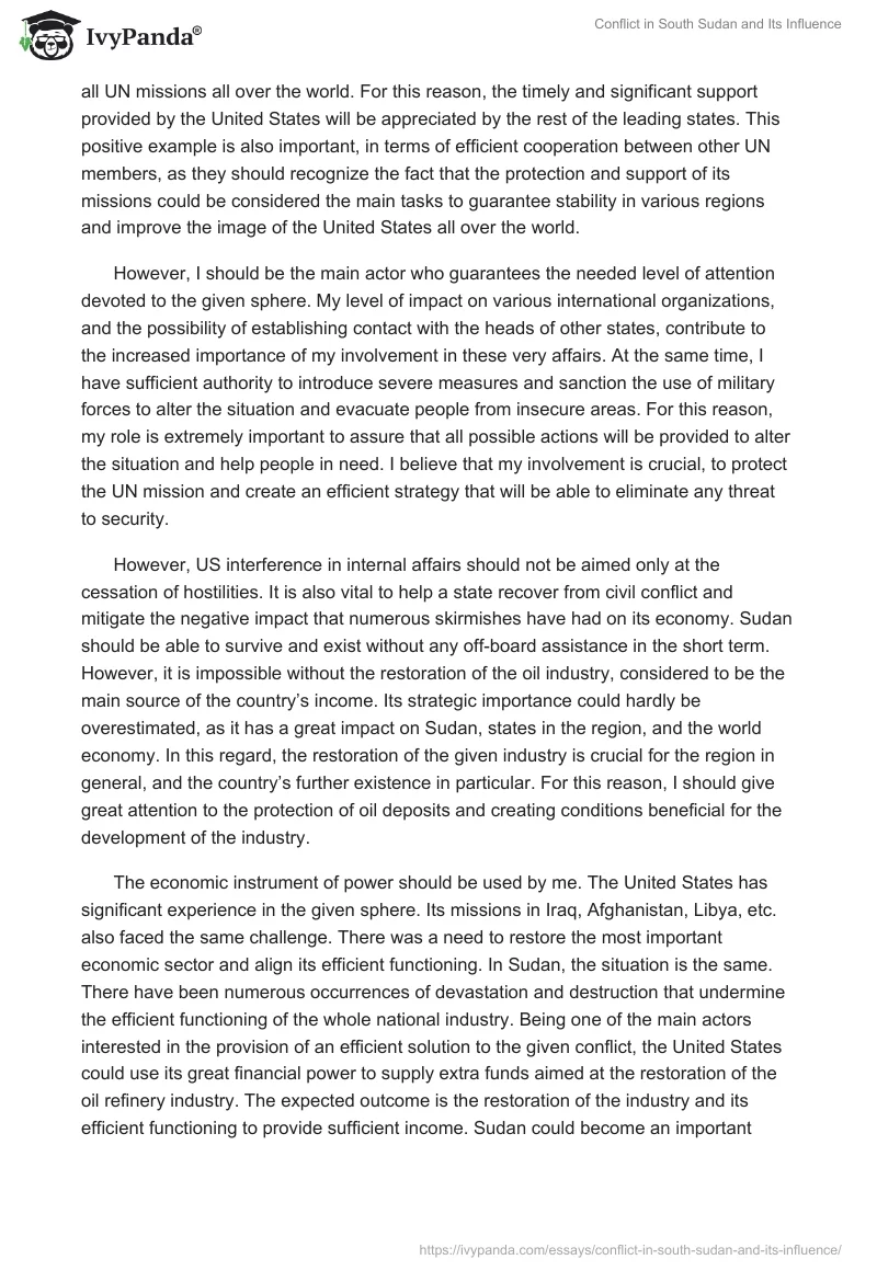 Conflict in South Sudan and Its Influence. Page 5
