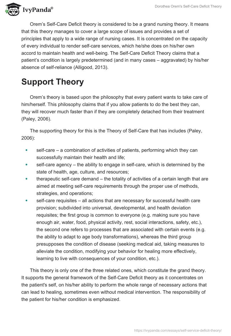Dorothea Orem's Self-Care Deficit Theory. Page 2