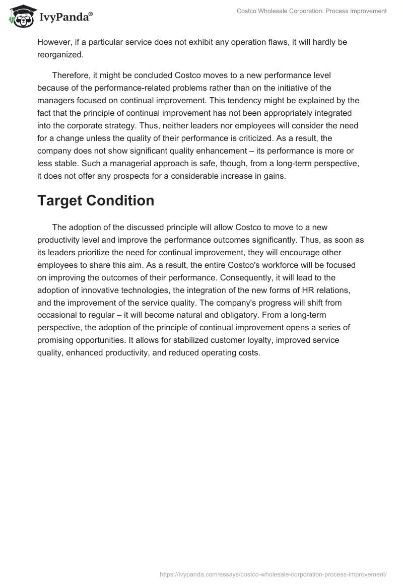 Costco Wholesale Corporation: Process Improvement. Page 2