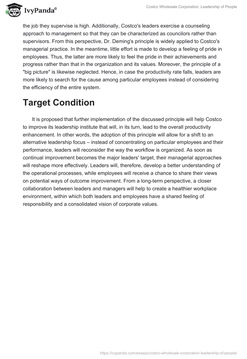 Costco Wholesale Corporation: Leadership of People. Page 2