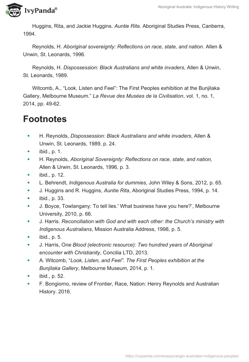 Aboriginal Australia: Indigenous History Writing. Page 5