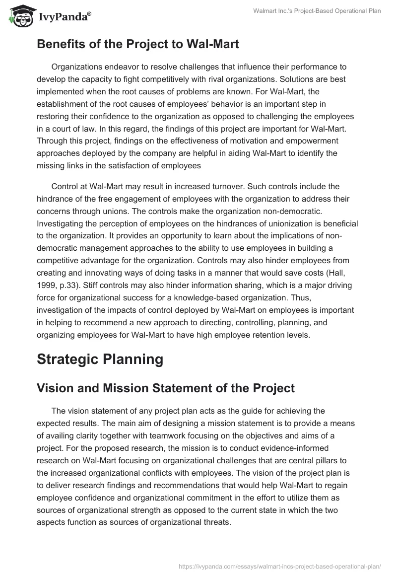 Walmart Inc.'s Project-Based Operational Plan. Page 2