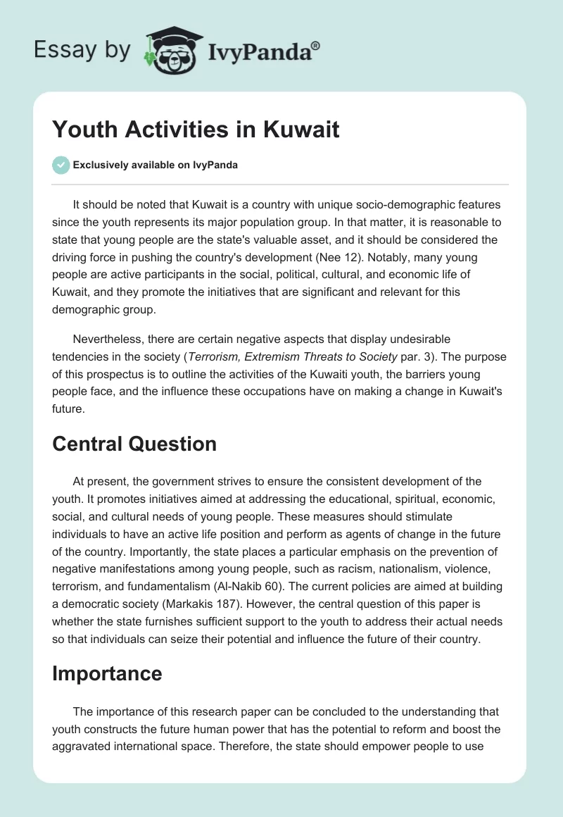 Youth Activities in Kuwait. Page 1